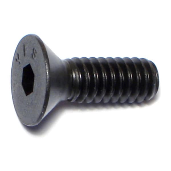 Midwest Fastener 1/4"-20 Socket Head Cap Screw, Flat, Plain Steel, 3/4 in Length, 8 PK 67528 - main